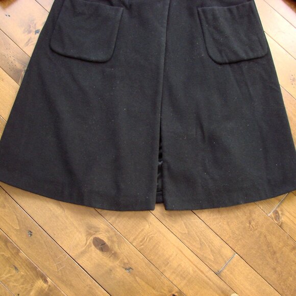 Hilary Radley Black Wool Cashmere Long Coat Dressy Silver Buttons Size Petite 6 - Picture 10 of 12